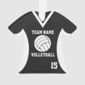 Volleybal Sport Jersey Zwart met Foto Ornament (voorkant)