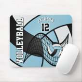 Volleybal 🏐 sport - Licht blauw, wit en zwart Muismat (Met muis)