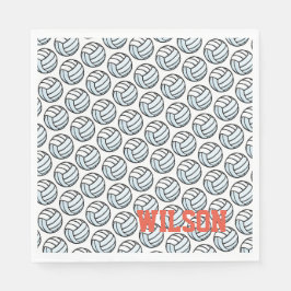 Volleybal Sport Party Naam Team Kleuren Plezier Servet