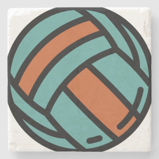 volleybal stenen onderzetter (Voorkant)