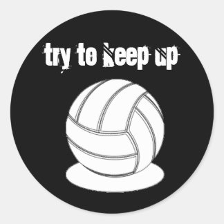 Volleybal sticker-Probeer te houden Up Ronde Sticker