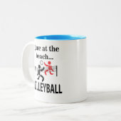 Volleybal Strand Tweekleurige Koffiemok (Voorkant links)