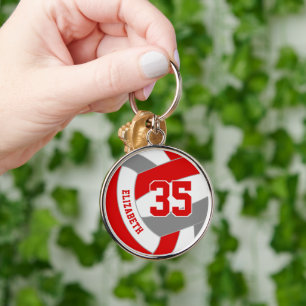 Volleybal Team Cadeaus Rode Grijze School Club Kle Sleutelhanger
