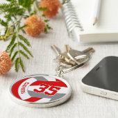 Volleybal Team Cadeaus Rode Grijze School Club Kle Sleutelhanger (Zijkant)