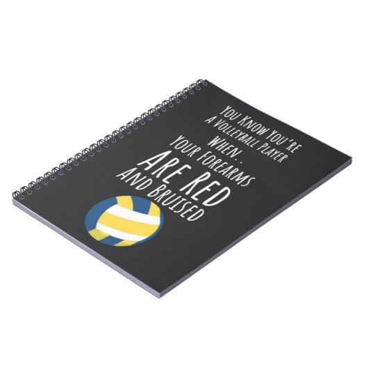 Volleybal Team Gifts Speler Sport Grappig Voetbal Notitieboek (Linkerzijde)