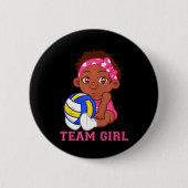 Volleybal Team Jongen en Meisje Geslacht Onthullen Ronde Button 5,7 Cm (Voorkant)