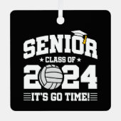 Volleybal Team Klasse 2024 Afstuderen Senior 2024 Metalen Ornament (Voorkant)