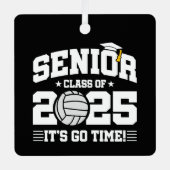 Volleybal Team Klasse 2025 Afstuderen Senior 2025 Metalen Ornament (Voorkant)