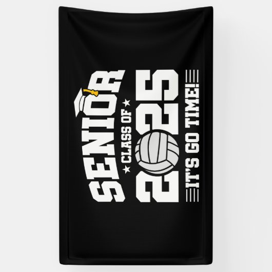 Volleybal Team Klasse 2025 Afstuderen Senior 2025 Spandoek (Verticaal)