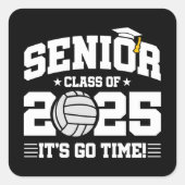 Volleybal Team Klasse 2025 Afstuderen Senior 2025 Vierkante Sticker (Voorkant)
