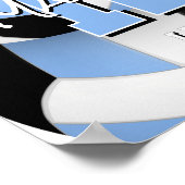 Volleybal Team kleuren met foto's Lt blauw zwart Poster (Hoek)