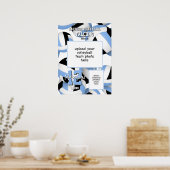 Volleybal Team kleuren met foto's Lt blauw zwart Poster (Keuken)