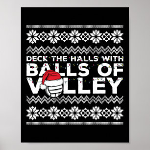 Volleybal Team Lelijke trui Kerstverlichting Sant Poster