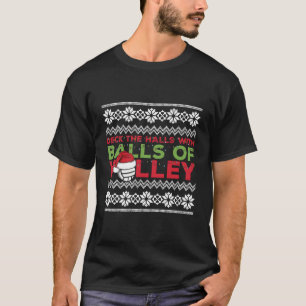 Volleybal Team Lelijke trui Kerstverlichting Sant T-shirt