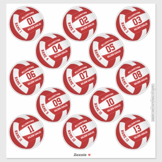 Volleybal Team Party 13 teamleden Custom Sticker (Vel)