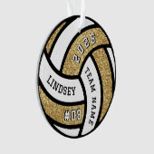 Volleybal Team Speler Gouden Glitter Kerstmis Ornament (voorkant)