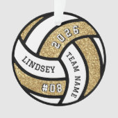 Volleybal Team Speler Gouden Glitter Kerstmis Ornament (voorkant)