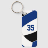 Volleybal Team Spirit Gifts Zwart Blauw Sleutelhanger (Voorkant)