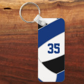 Volleybal Team Spirit Gifts Zwart Blauw Sleutelhanger (Voorkant)