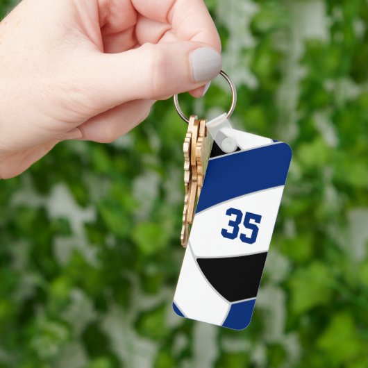 Volleybal Team Spirit Gifts Zwart Blauw Sleutelhanger (Hand)