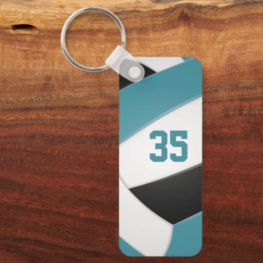 volleybal team sport atleet naam blauwgroen zwart sleutelhanger (Voorkant)