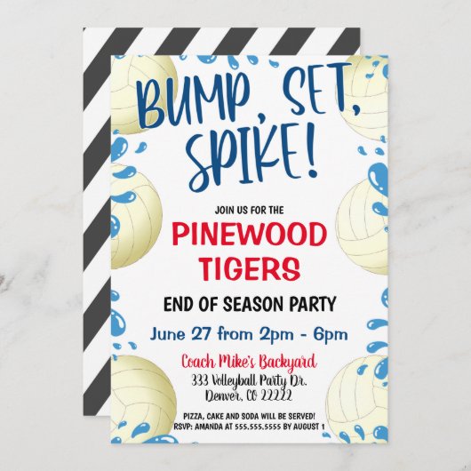 VOLLEYBAL TEAM UITNODIGING (Voorkant / Achterkant)