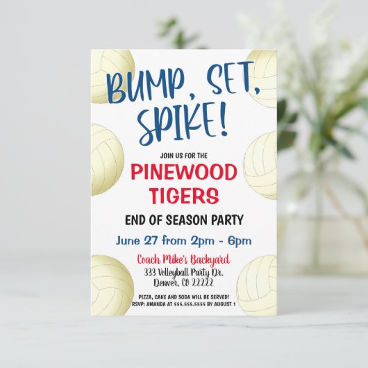 VOLLEYBAL TEAM UITNODIGING (Staand voorkant)