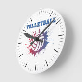 Volleybal Thema 20,3 cm Ronde Acryl Wandklok (Hoek)