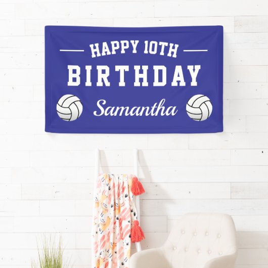 Volleybal thema Happy Birthday party op maat Spandoek (Insitu)