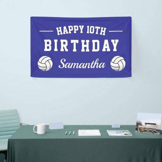 Volleybal thema Happy Birthday party op maat Spandoek (Beurs)