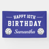 Volleybal thema Happy Birthday party op maat Spandoek (Horizontaal)