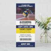 Volleybal Ticket Verjaardag Kaart (Staand voorkant)