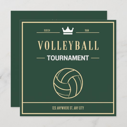 Volleybal toernooi of evenement Uitnodiging (Voorkant / Achterkant)