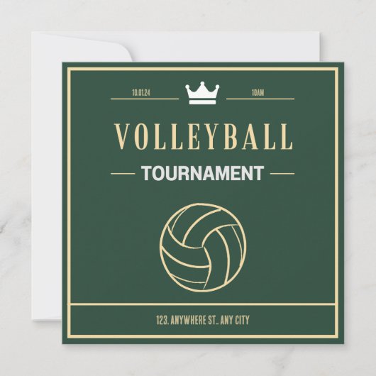 Volleybal toernooi of evenement Uitnodiging (Voorkant)