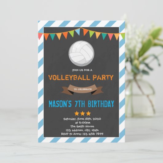 Volleybal uitnodiging poster (Staand voorkant)