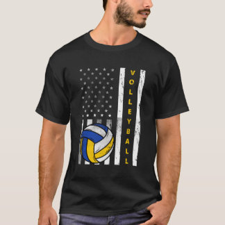 Volleybal US Flag Volleybal T-shirt