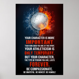 volleybal Uw karakter is belangrijker Poster