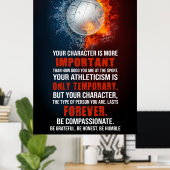 volleybal Uw karakter is belangrijker Poster (Thuiskantoor)