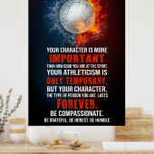 volleybal Uw karakter is belangrijker Poster (Keuken)