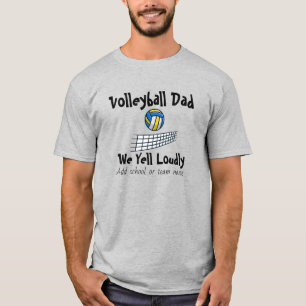 Volleybal Vader Blau/Geel Personaliseerbare T-Shir T-shirt