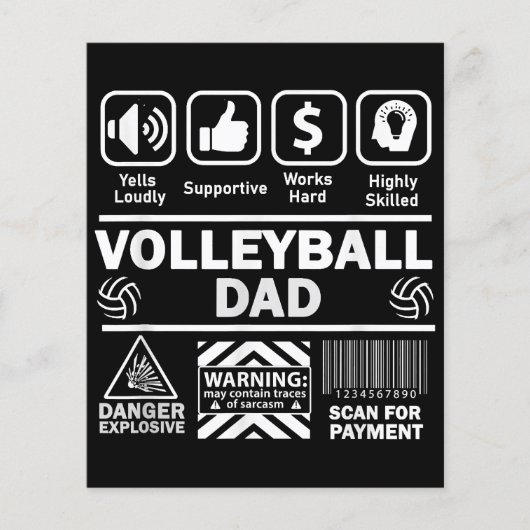 Volleybal Vader Grappige Inhoud van Sport Vader (Voorkant)