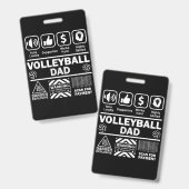 Volleybal Vader Grappige Inhoud van Sport Vader Badge (Voor- en achterkant)