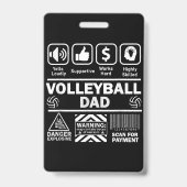 Volleybal Vader Grappige Inhoud van Sport Vader Badge (Achterkant)