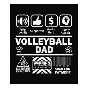 Volleybal Vader Grappige Inhoud van Sport Vader Foto Afdruk