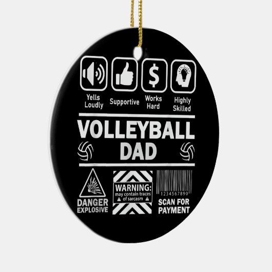 Volleybal Vader Grappige Inhoud van Sport Vader Keramisch Ornament (Rechts)