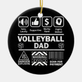 Volleybal Vader Grappige Inhoud van Sport Vader Keramisch Ornament (Voorkant)