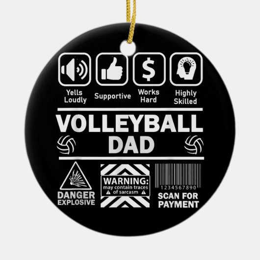 Volleybal Vader Grappige Inhoud van Sport Vader Keramisch Ornament (Voorkant)