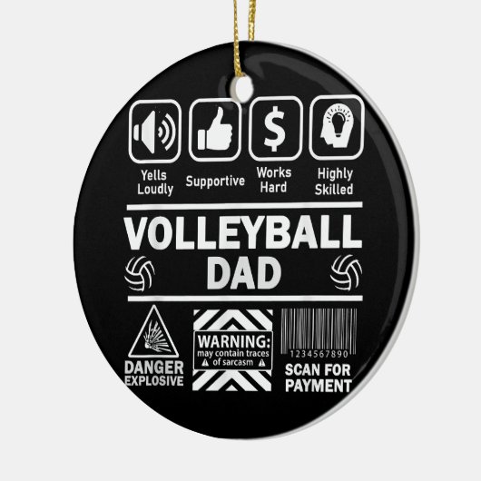 Volleybal Vader Grappige Inhoud van Sport Vader Keramisch Ornament (Links)