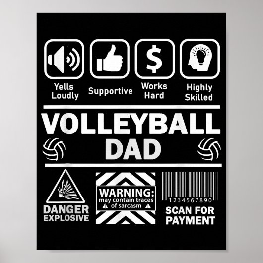 Volleybal Vader Grappige Inhoud van Sport Vader Poster (Voorkant)