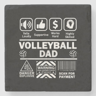 Volleybal Vader Grappige Inhoud van Sport Vader Stenen Onderzetter